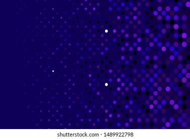 Dark Purple vector cover with spots. Glitter abstract illustration with blurred drops of rain. Pattern for beautiful websites.