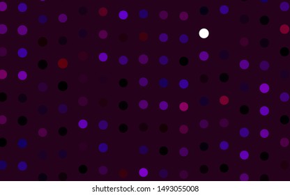Dark Purple vector cover with spots. Glitter abstract illustration with blurred drops of rain. Pattern for ads, leaflets.