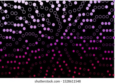 Dark Purple vector cover with spots. Blurred bubbles on abstract background with colorful gradient. Template for your brand book.