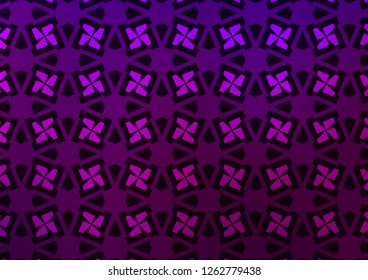 Dark Purple vector cover in triangles, cubes. Illustration with set of colorful triangles, squares. Best design for your ad, poster, banner.