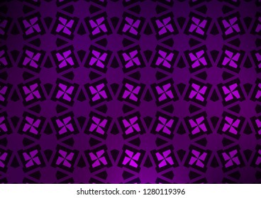 Dark Purple vector cover in triangles, cubes. Decorative design in abstract style with lines, cubes. Pattern for commercials.