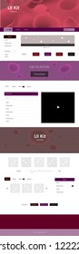 Dark Purple vector design ui kit with curved circles. Colorful abstract illustration with gradient lines. Simple colorful design for websites.