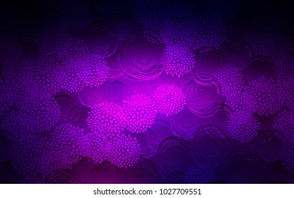 Dark Purple vector doodle blurred background. Creative illustration in blurred style with flowers. The completely new template can be used for your brand book.