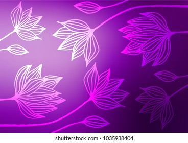 Dark Purple vector doodle blurred background. Ethnic elegant natural pattern with gradient. The elegant pattern can be used as a part of a brand book.