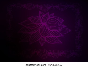 Dark Purple vector doodle blurred template. Glitter abstract illustration with doodles and Zen tangles. The pattern can be used for heads of websites and designs.