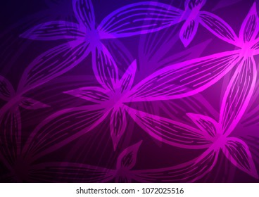 Dark Purple vector doodle blurred template. Geometric doodle illustration in Origami style with gradient. Hand painted design for web, leaflet, textile.