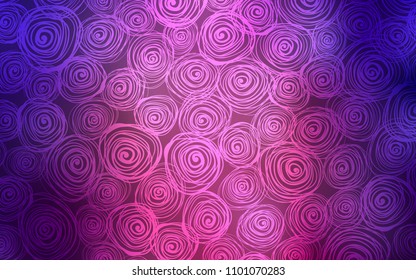 Dark Purple vector doodle blurred texture. A completely new color illustration in doodle style with roses. The textured pattern can be used for website.