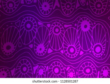 Dark Purple vector doodle blurred pattern. A vague abstract illustration with doodles in Indian style. The doodle design can be used for your web site.