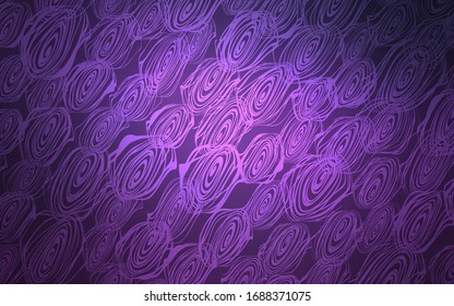 Dark Purple vector doodle blurred background. Roses on blurred abstract background with gradient. The textured pattern can be used for website.