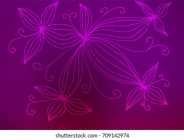 Dark Purple vector doodle blurred template. Brand-new colored illustration in blurry style with doodles. The pattern can be used for coloring books and pages for kids.