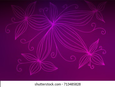 Dark Purple vector doodle blurred template. A vague abstract illustration with doodles in Indian style. The doodle design can be used for your web site.