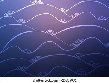 Dark Purple vector doodle blurred template. Decorative shining illustration with doodles on abstract template. Hand painted design for web, wrapping, wallpaper.