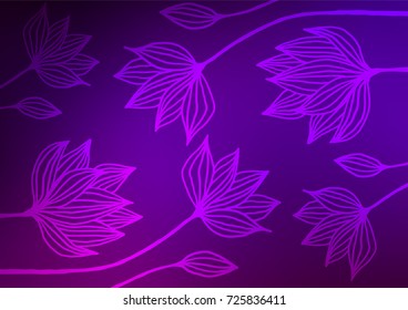 Dark Purple vector doodle blurred background. Blurred decorative design in Indian style with Zen tangles. The best blurred design for your business.