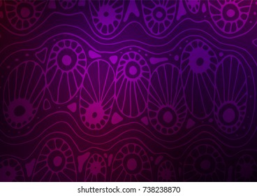 Dark Purple vector doodle blurred pattern. A vague abstract illustration with doodles in Indian style. The best blurred design for your business.