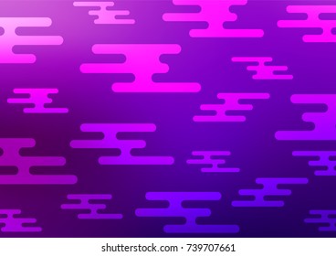 Dark Purple vector doodle blurred template. Colorful abstract illustration with lines in Asian style. The pattern can be used for heads of websites and designs.