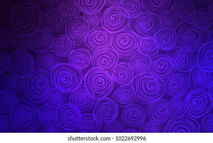 Dark Purple vector doodle bright background. Doodle illustration of roses in Origami style with gradient. The doodle design can be used for your web site.