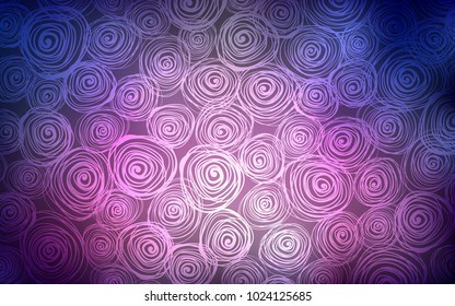 Dark Purple vector doodle bright layout. Colorful abstract illustration with roses in doodle style. The textured pattern can be used for website.