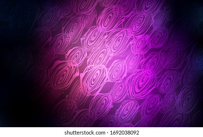 Dark Purple vector doodle bright template. Doodle illustration of roses in Origami style with gradient. Hand painted design for web, wrapping, wallpaper.