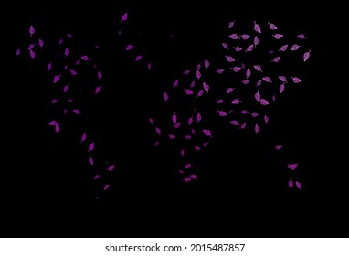 Dark Purple vector doodle cover. Doodle illustration of leaves in Origami style with gradient. Brand new design for your business.