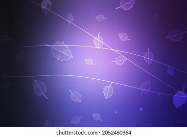 Dark Purple vector doodle pattern with trees, branches. Colorful illustration in doodle style with flowers. Brand new design for your business.