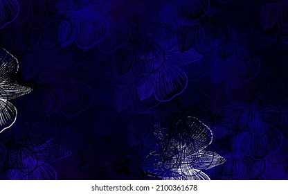 Dark Purple vector doodle pattern with flowers. Illustration with colorful abstract doodle flowers. The best design for your business.