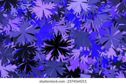 Dark Purple vector doodle pattern with flowers. Flowers in natural style on white background. New template for your design.