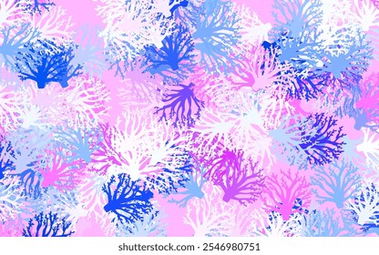 Dark Purple vector doodle pattern with branches, leaves. Shining colored illustration with leaves and branches. Brand new design for your business.