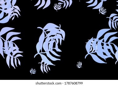 Plantilla de doodle vector púrpura oscuro con hojas. Ilustración abstracta geométrica moderna con hojas. Patrón para papeles pintados, libros de color.