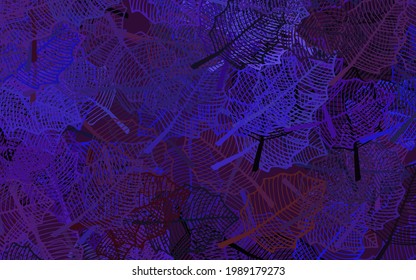 Textura de doodle vector púrpura oscuro con hojas. Nueva ilustración colorida en estilo doodle con hojas. Diseño de Doodle para su sitio web.