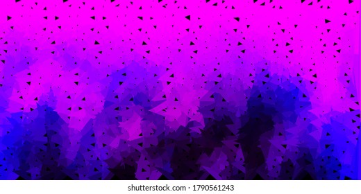 Dark purple vector geometric polygonal layout. Decorative colorful illustration with abstract triangles. Smart pattern for websites.