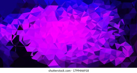 Diseño poligonal geométrico vector púrpura oscuro. Ilustración degradada de estilo poligonal con triángulos. Fondo para teléfonos móviles.