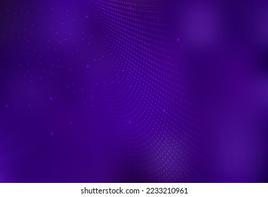 Dark Purple vector Glitter abstract illustration with blurred drops of rain. Illustration with set of shining colorful abstract circles. Modern design for a business card.