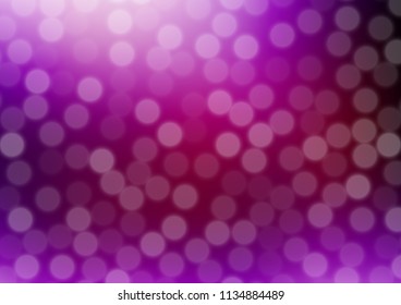 Dark Purple vector glossy bokeh pattern. A vague abstract illustration with gradient. A completely new design for your business.