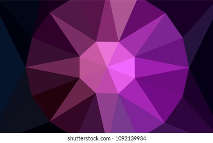 Dark Purple vector gradient triangles texture with a gem in a centre. Illustration in Origami style with gradient. Brand new style for your business design.