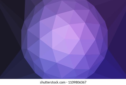 Dark Purple vector gradient triangles template with a gem in a centre. Elegant polygonal illustration with gradient. Completely new template for your banner.