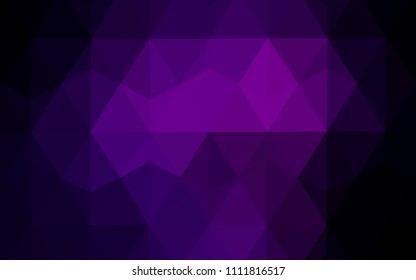 Dark Purple vector gradient triangles texture. A sample with polygonal shapes. Best triangular design for your business.