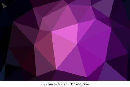 Dark Purple vector gradient triangles texture. Triangular geometric sample with gradient.  New template for your brand book.