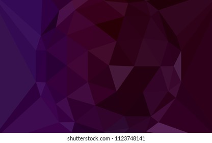 Dark Purple vector gradient triangles texture with a gem in a centre. Shining colorful illustration with triangles. New template for your brand book.