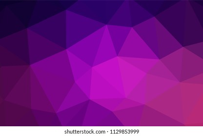 Dark Purple vector gradient triangles texture. A sample with polygonal shapes. Best triangular design for your business.