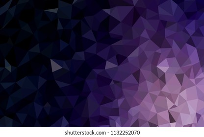 Dark Purple vector gradient triangles pattern. A sample with polygonal shapes. Pattern for a brand book's backdrop.
