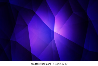 Dark Purple vector gradient triangles template. Modern abstract illustration with triangles. Completely new template for your banner.