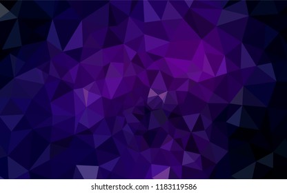 Dark Purple vector gradient triangles texture. Triangular geometric sample with gradient.  Textured pattern for your backgrounds.