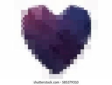 Dark Purple vector greeting Card Happy Valentine's Day. Lettering with hearts on the white polygonal background. Colored rectangular illustration for your business.