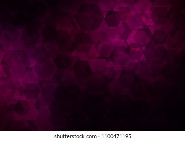 Dark Purple vector hexagon mosaic template. A vague abstract illustration with gradient. A completely new design for your business.