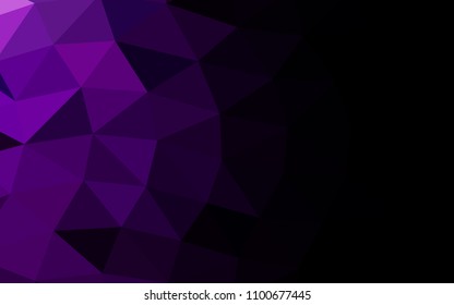 Dark Purple vector hexagon mosaic triangle mosaic. A completely new color illustration in a vague style. Brand new design for your business.