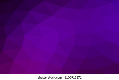 Dark Purple vector hexagon mosaic triangle mosaic. An elegant bright illustration with gradient. A completely new design for your business.