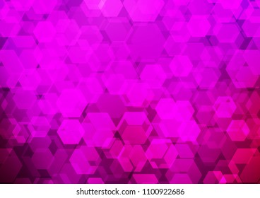 Dark Purple vector hexagon mosaic template. A vague abstract illustration with gradient. The polygonal design can be used for your web site.