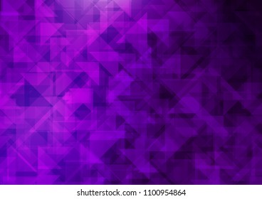 Dark Purple vector hexagon mosaic triangle mosaic. Triangular geometric sample with gradient.  The polygonal design can be used for your web site.