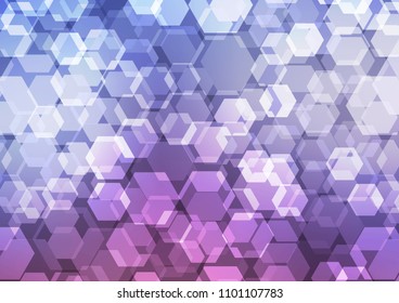Dark Purple vector hexagon mosaic background. Creative geometric illustration in Origami style with gradient. The template can be used as a background for cell phones.