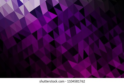 Dark Purple vector hexagon mosaic texture. Creative illustration in halftone style with gradient. A new texture for your design.